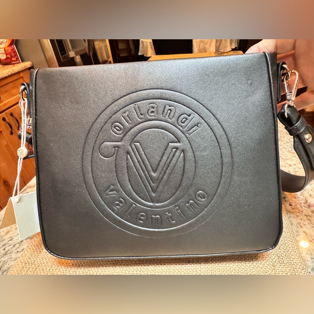 Valentino Orlandi Black Vegan Leather Purse. NWT